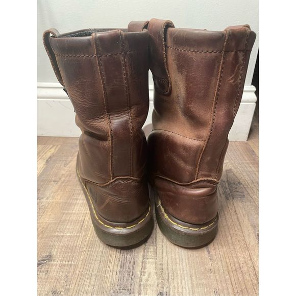 Dr. Martens Steel Toe Air Wave Brown Leather Boots10 Oil Resistant Cushioned Sol - Picture 10 of 14